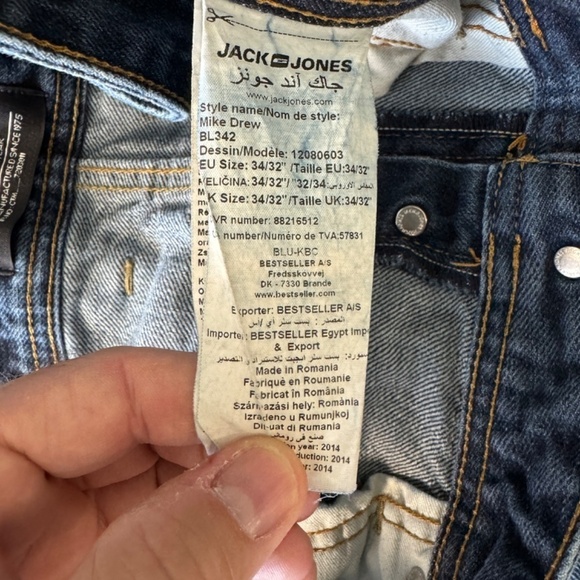 Core by Jack & Jones Men's MIKE Comfort Fit Blue Jeans Size EU34/32" Button Fly - Picture 9 of 16